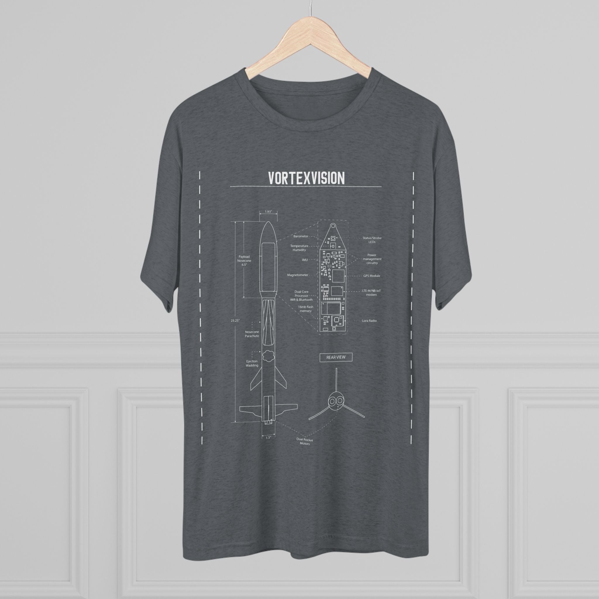 Vortex Vision Blueprint - Unisex Tri-Blend Crew Tee