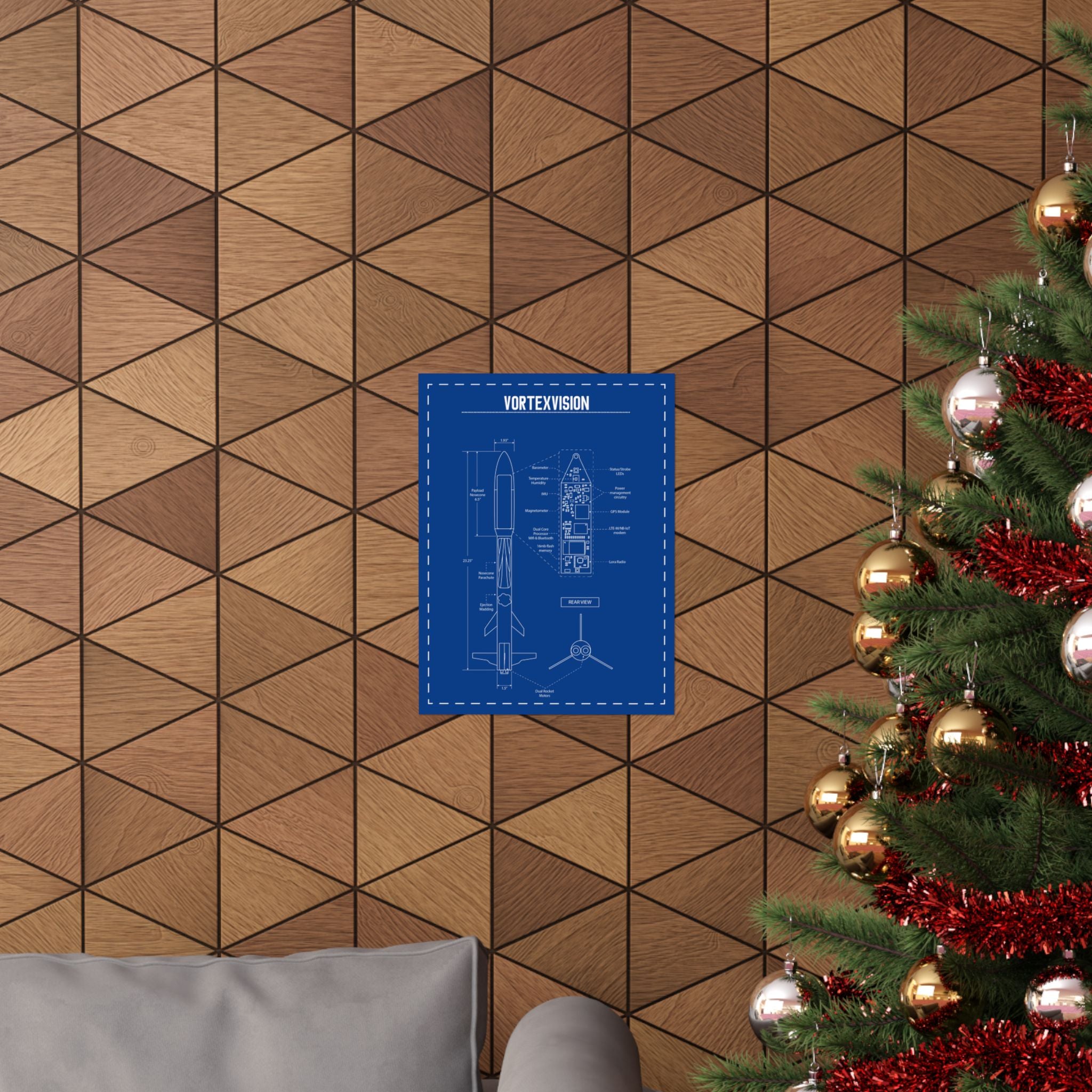 Vortex Vision Rocket Blueprint Poster