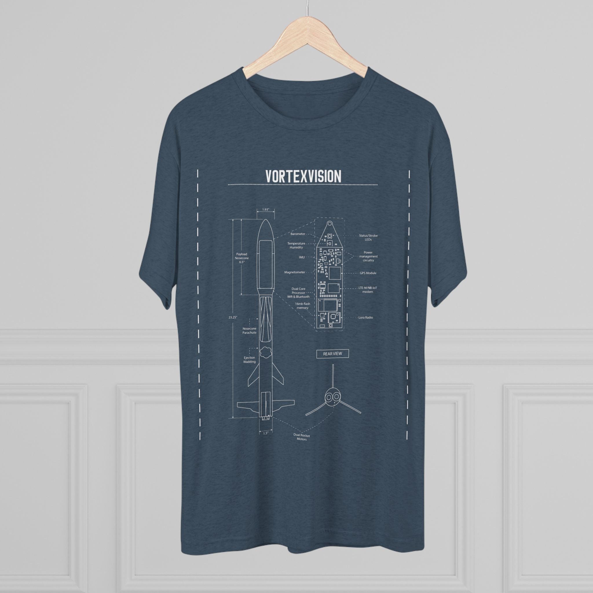 Vortex Vision Blueprint - Unisex Tri-Blend Crew Tee