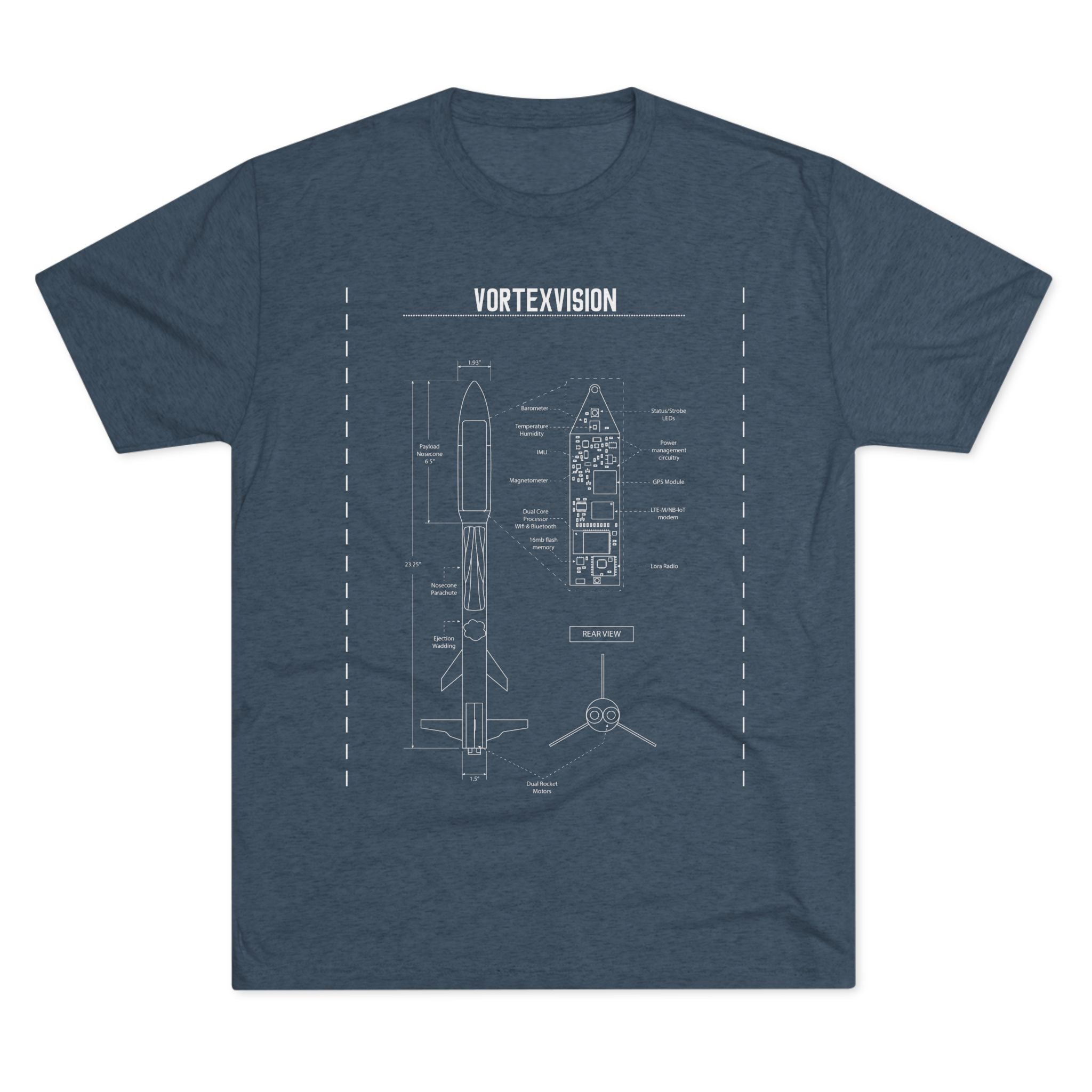 Vortex Vision Blueprint - Unisex Tri-Blend Crew Tee