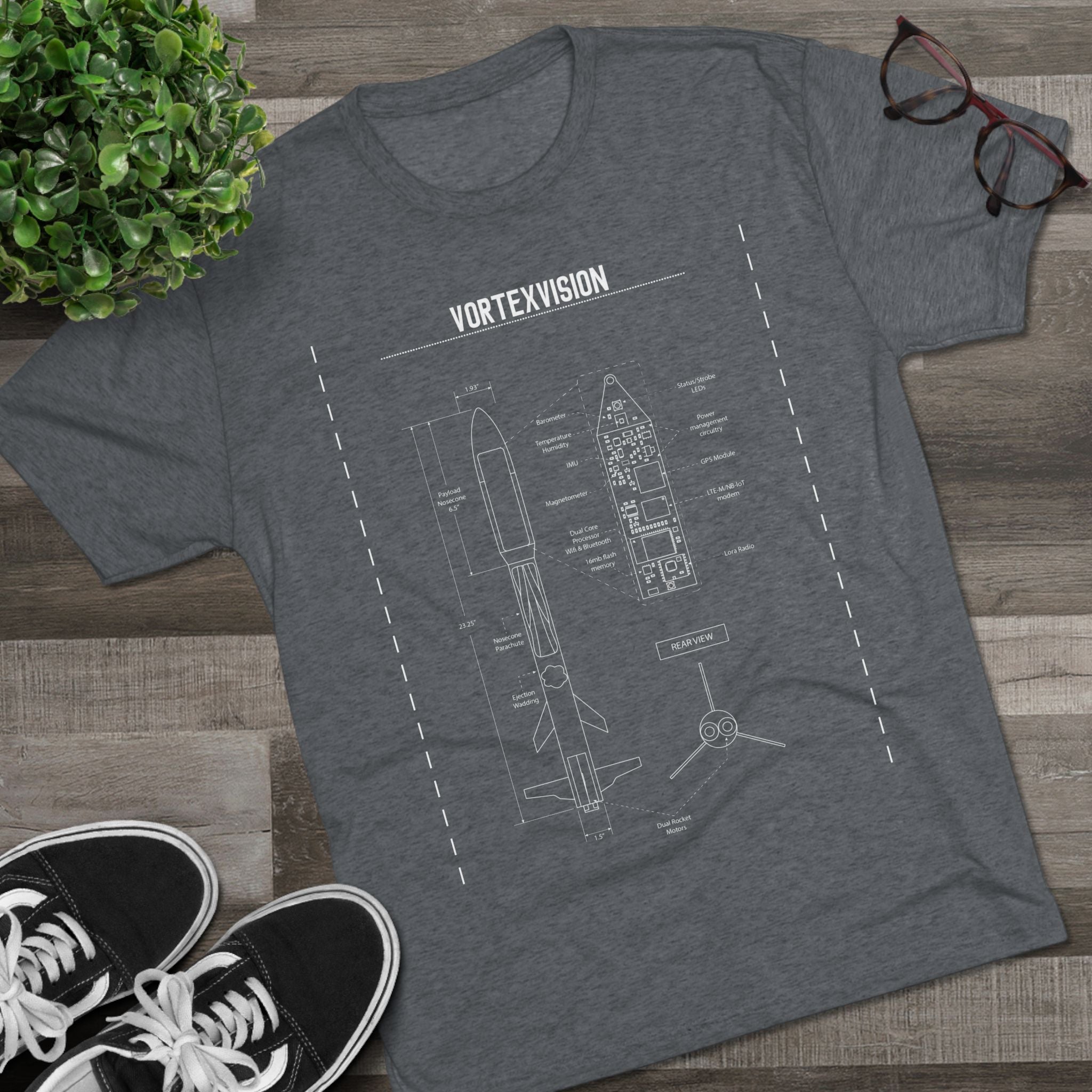 Vortex Vision Blueprint - Unisex Tri-Blend Crew Tee