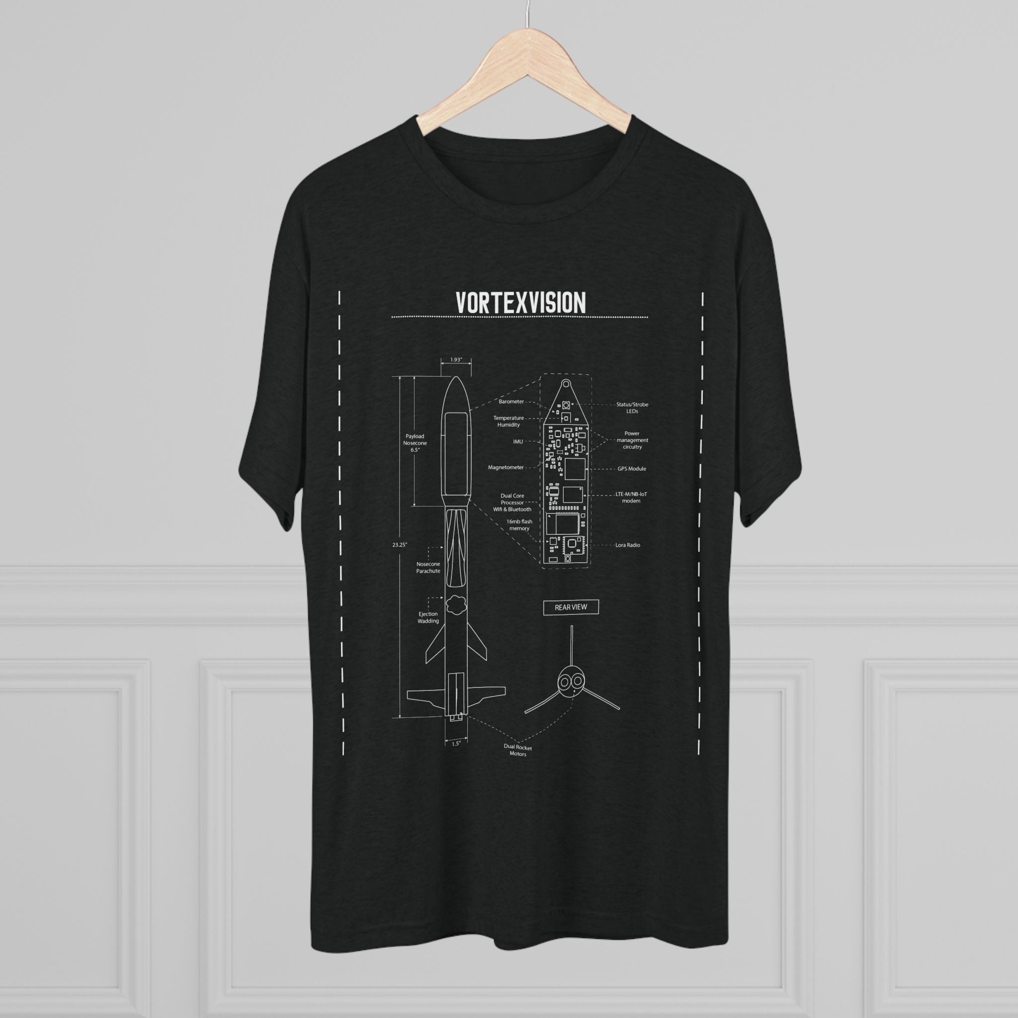 Vortex Vision Blueprint - Unisex Tri-Blend Crew Tee