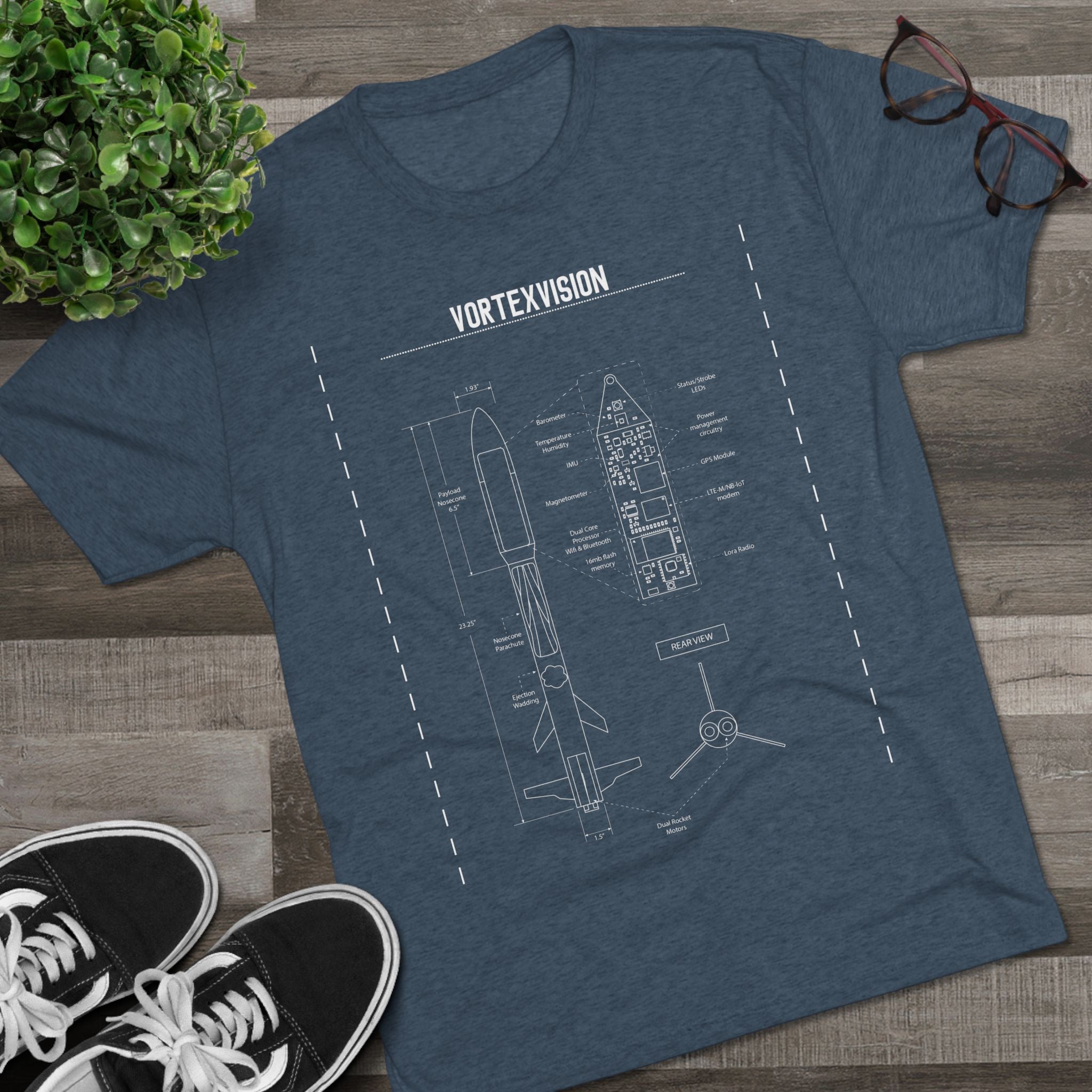 Vortex Vision Blueprint - Unisex Tri-Blend Crew Tee