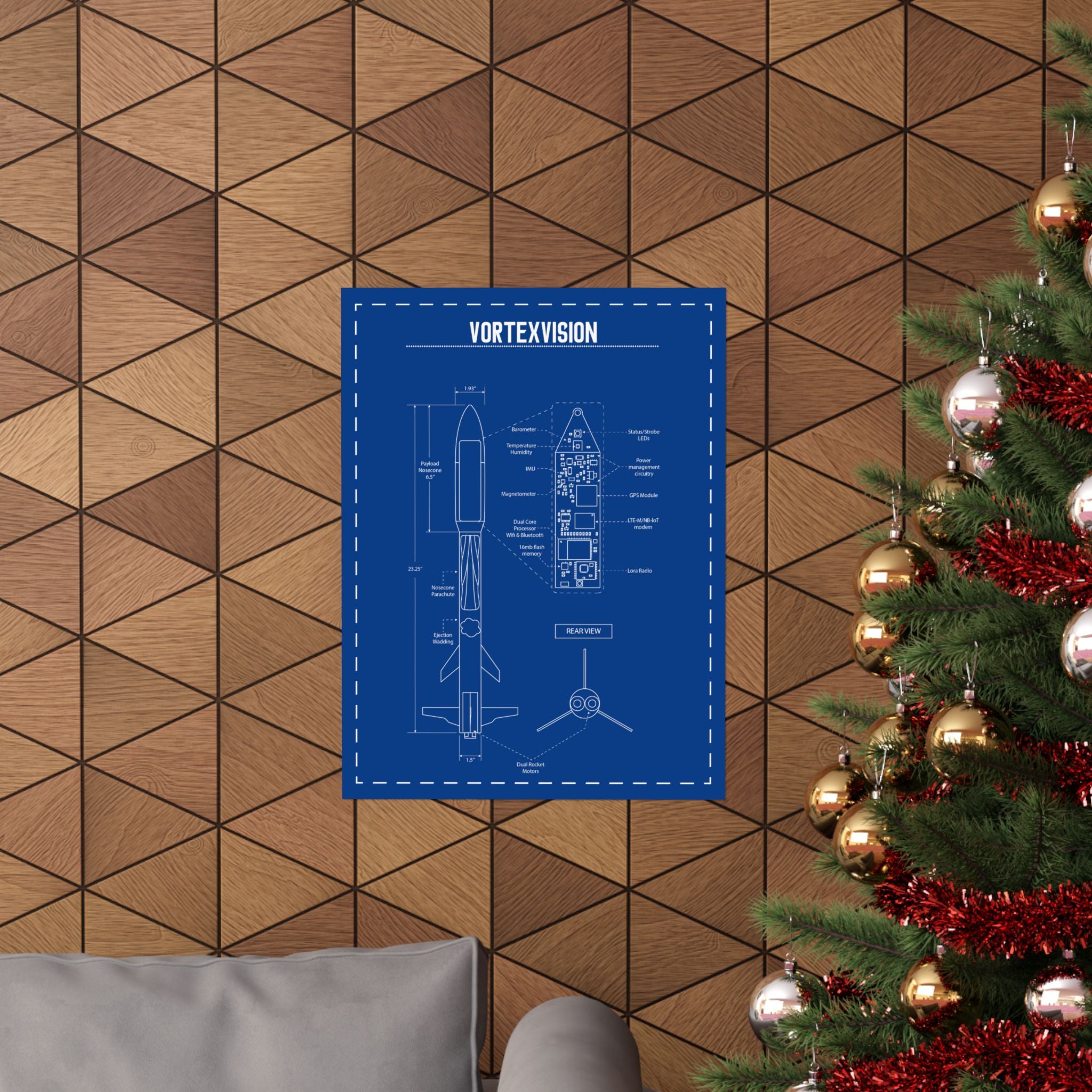 Vortex Vision Rocket Blueprint Poster