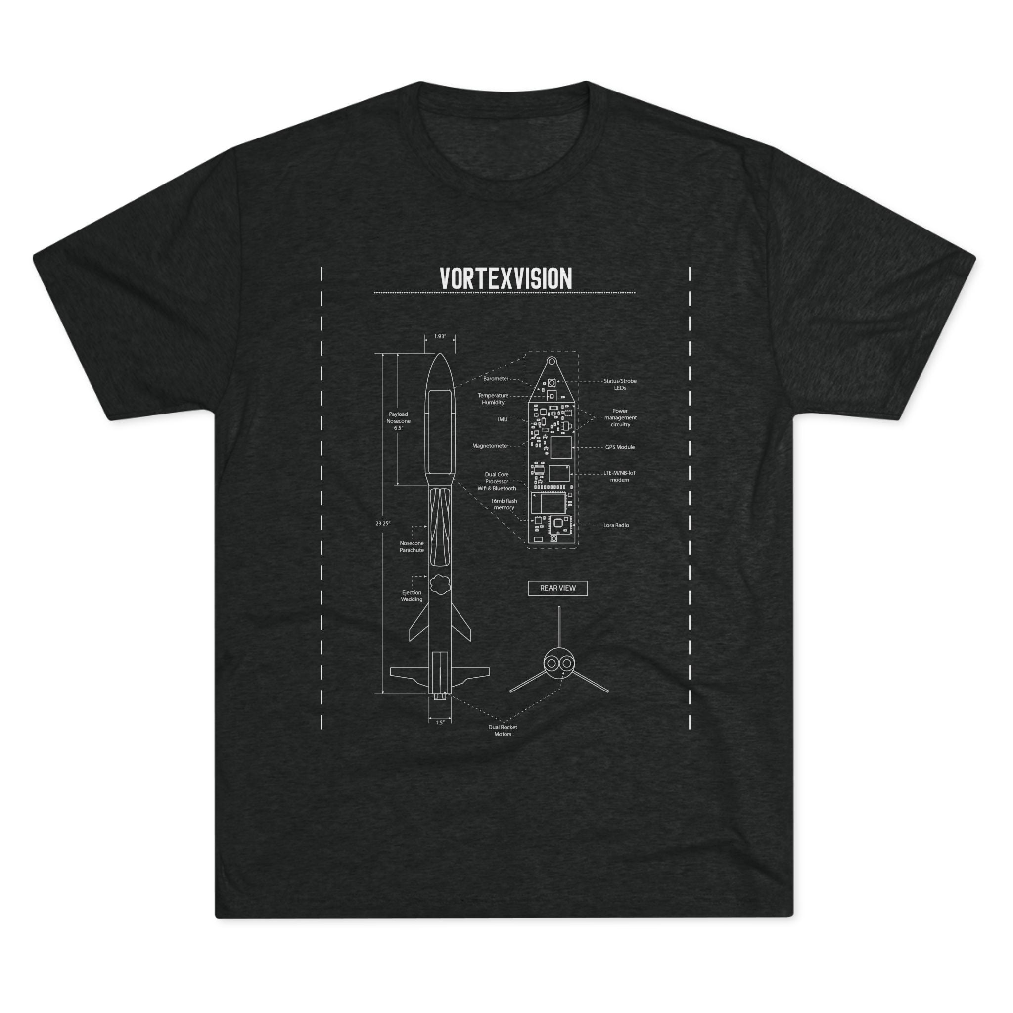 Vortex Vision Blueprint - Unisex Tri-Blend Crew Tee