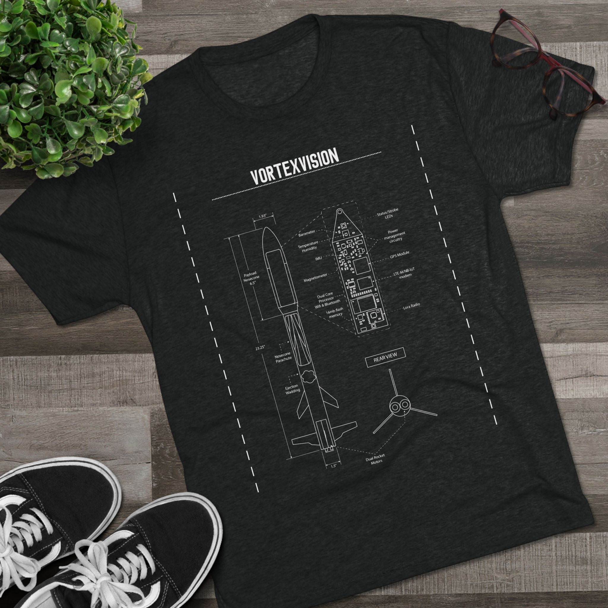 Vortex Vision Blueprint - Unisex Tri-Blend Crew Tee